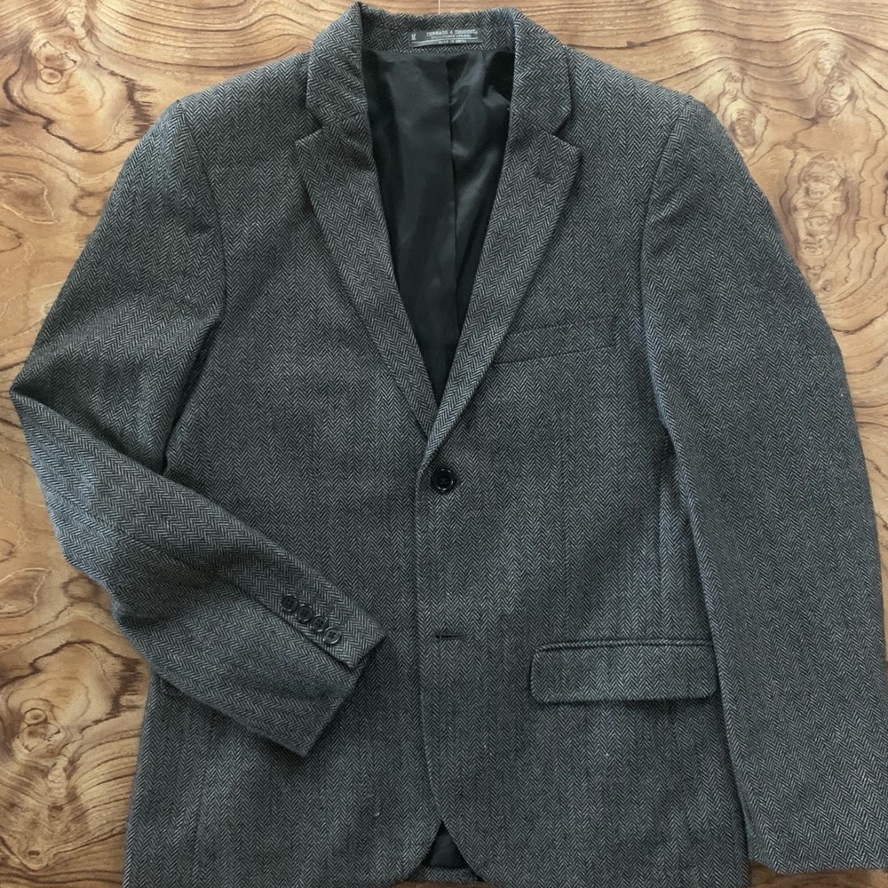 Grey herringbone blazer/ Sports Coat, size M